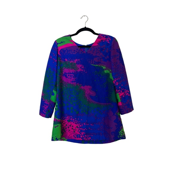 Vintage Psychedelic Op Art Abstract 70s Coordinated Coord 2 Piece Flare Set - Picture 4 of 6